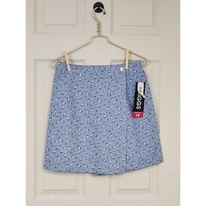 Vtg Briggs Women's Petite Sz‎ 10 Blue Floral Skirt Zip Skort 1980's 90's ~ NWT